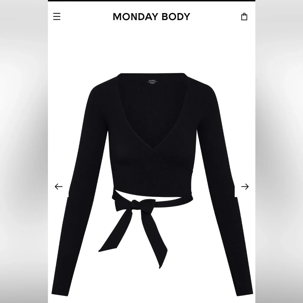 Monday Body Yosemite Black Wrap Top - Picture 1 of 5
